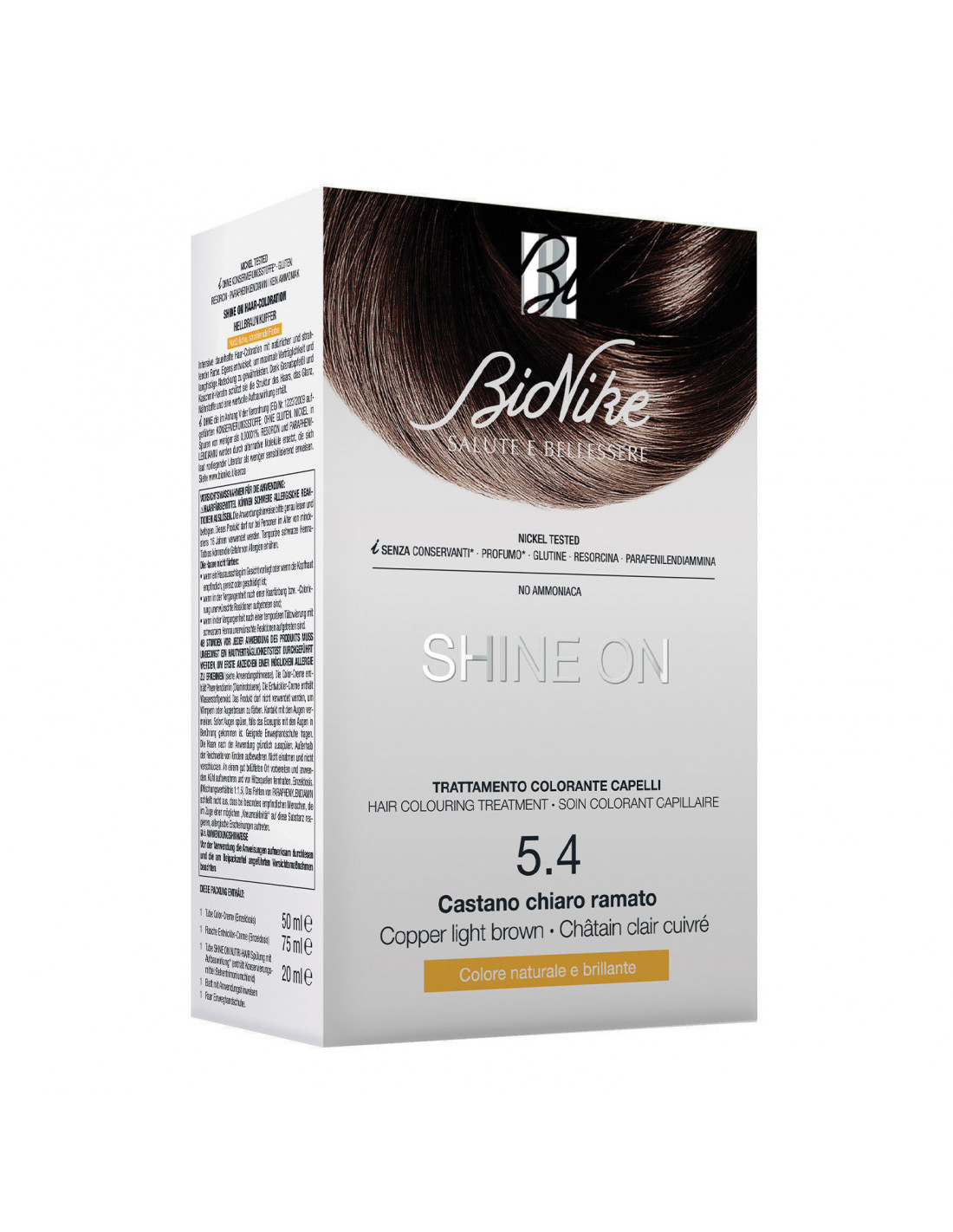 BioNike Shine On - Trattamento Colorante Capelli 5.4 Castano Chiaro Ramato