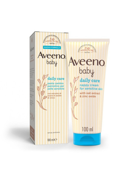 Aveeno Baby Daily Care Pasta Cambio Pannolino con Ossido di Zinco ed Estratto di Avena, 100ml