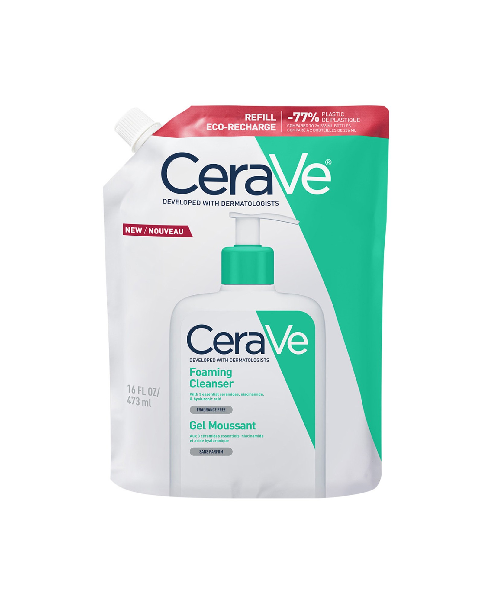 CeraVe Ricarica Schiuma Detergente Viso Pelle Grassa Seboregolatrice, 473ml