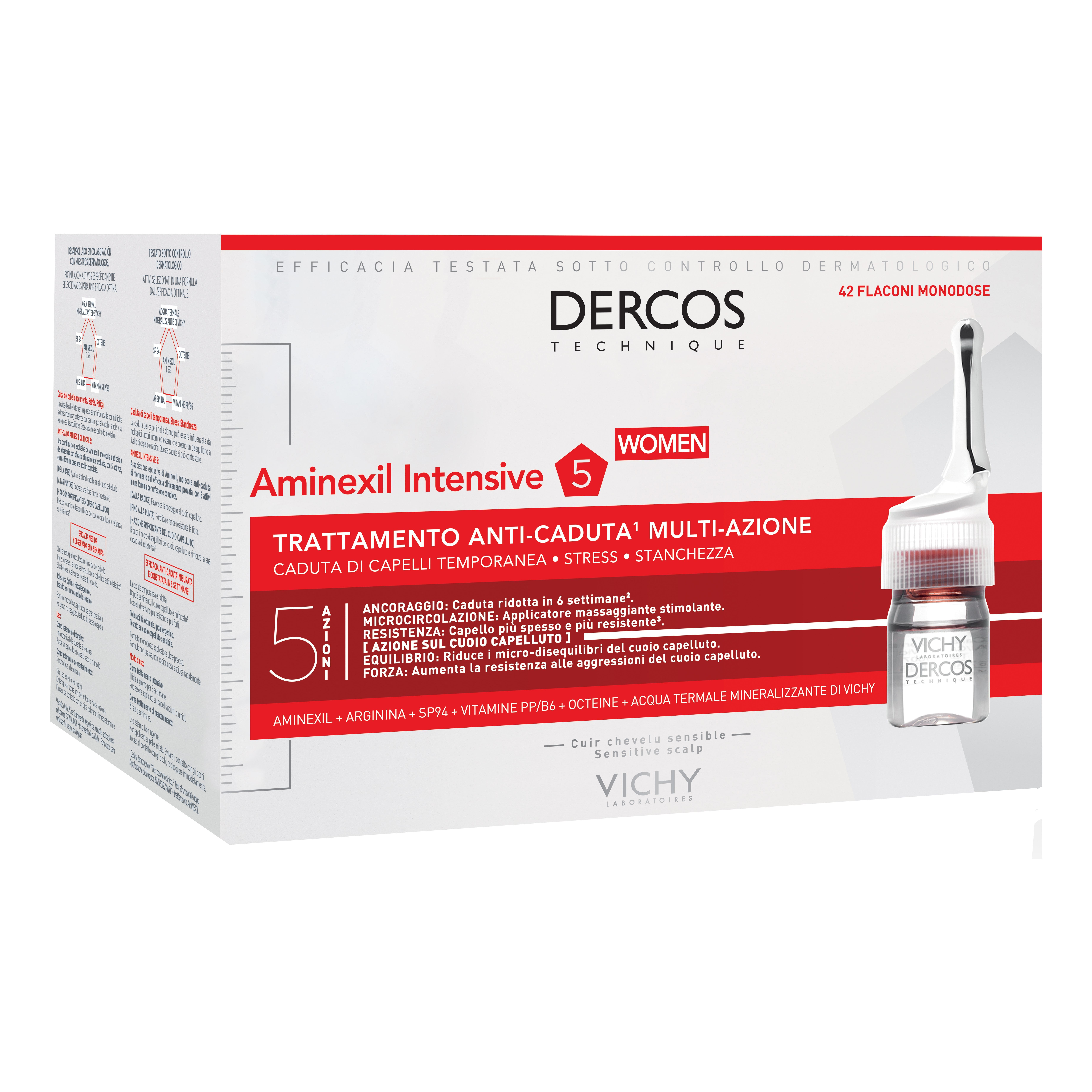 Vichy Dercos - Aminexil Trattamento Anticaduta Donna, 42 Fiale x 6ml