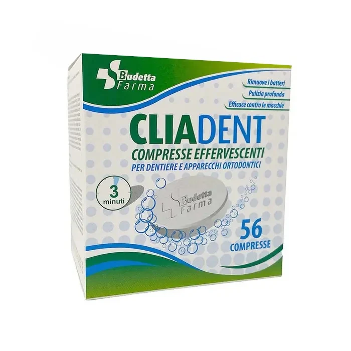 Budetta Farma Cliadent Pulizia Quotidiana Protesi, 56 Compresse Effervescenti