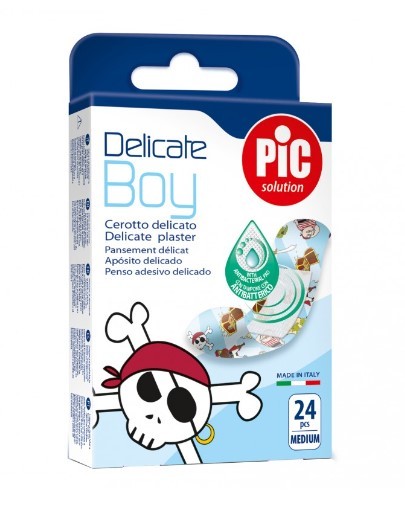 Pic Delicate Boy - Cerotto pic delicate boy antibatterico per ferite dei bambini, 24 pezzi 19x72 mm