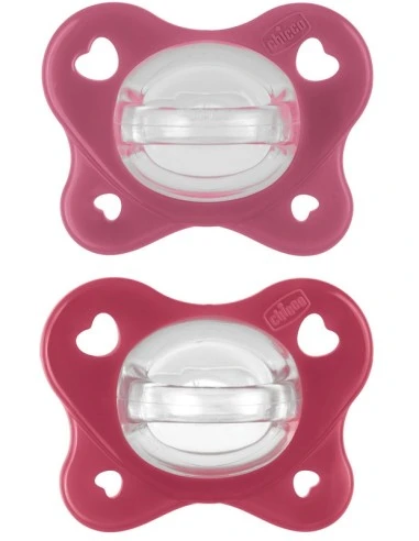 Chicco Physioforma - Dual Soft Succhietto Gommotto 16-36M Rosa, 2 pezzi