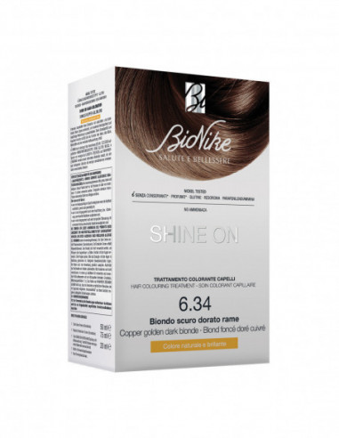 BioNike Shine On - Trattamento Colorante Capelli 6.34 Biondo Scuro Dorato Rame